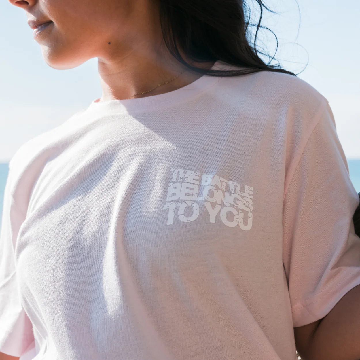 Battle Belongs Flag Tee - Pink - Image 4