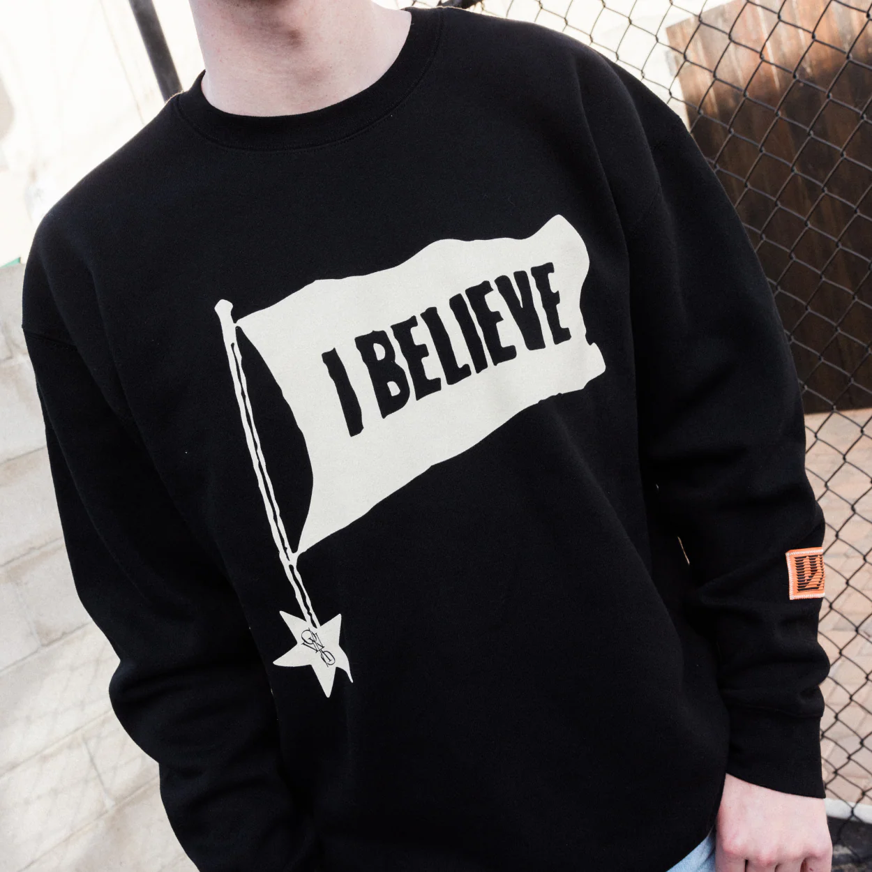 OUTW/THEOLD - I BELIEVE Black Crewneck - Image 3