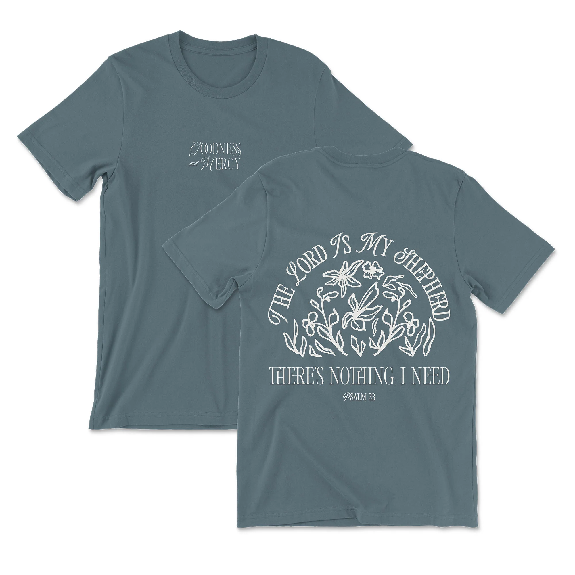 Psalm 23 Tee - Slate Blue - Image 3