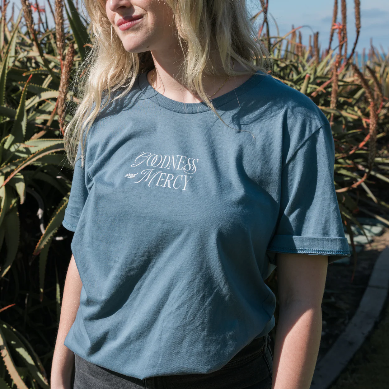 Psalm 23 Tee - Slate Blue - Image 5