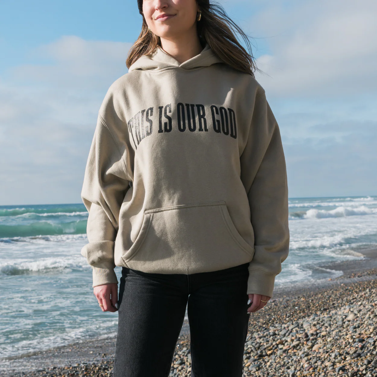 This Is Our God Hoodie - Tan - Image 4
